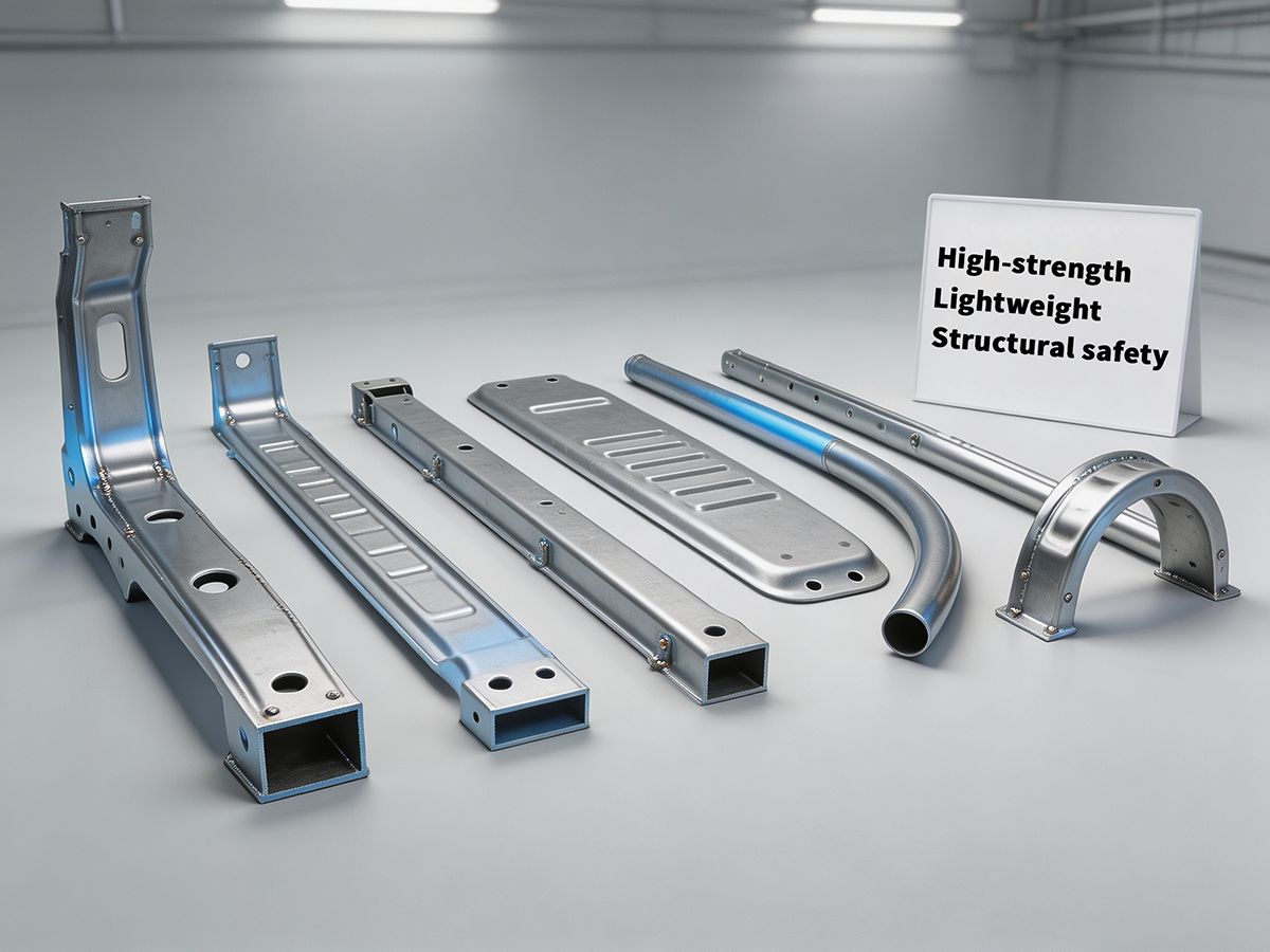 Automotive stamping press line with robotic part handling and quality inspection