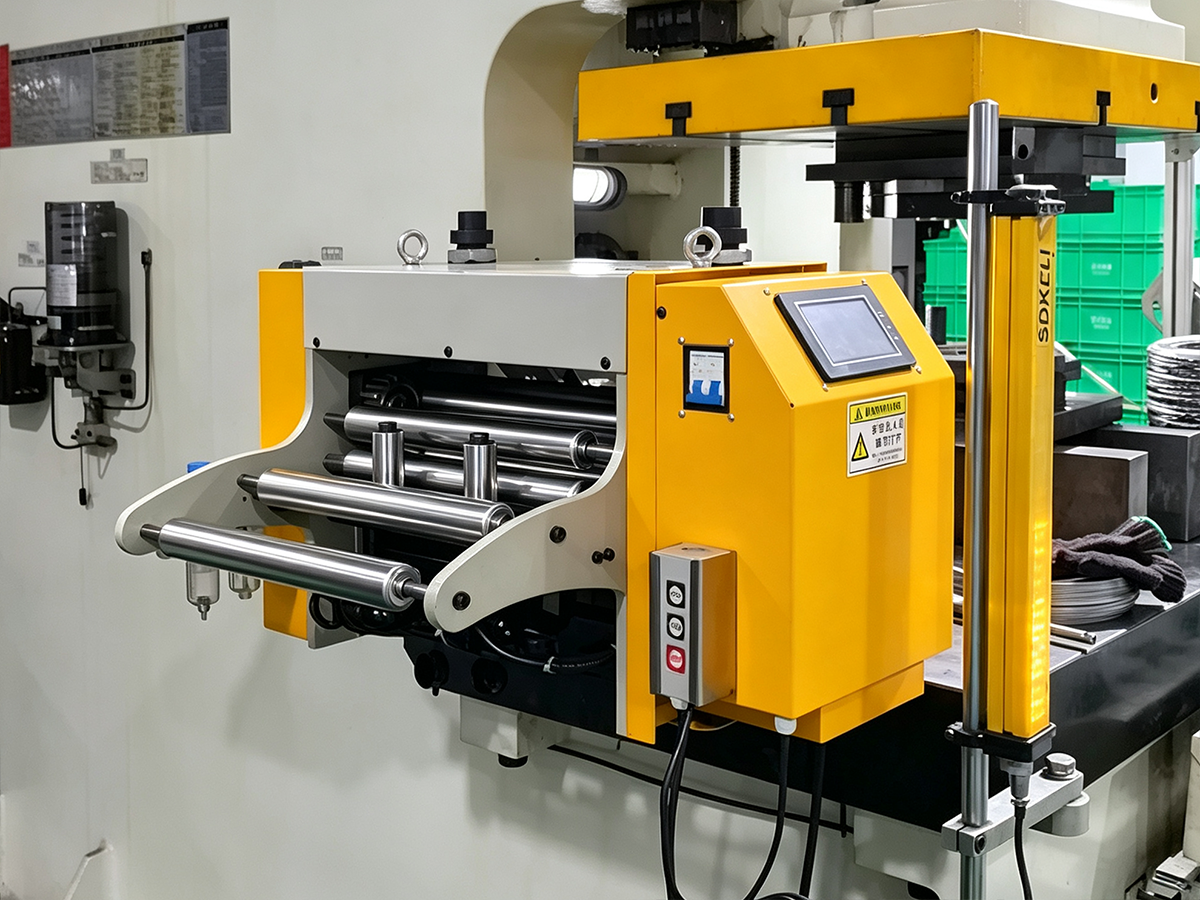 Automated stamping press line with robotic part handling and quality inspection